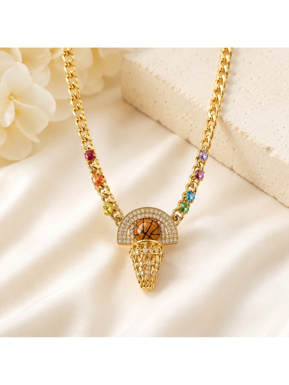 Betsey Johnsons Basketball Necklace
